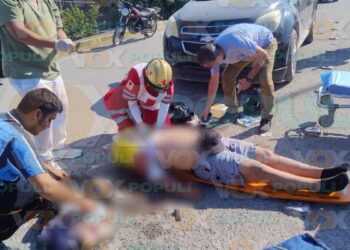 fuerte choque con motociclista en victoria