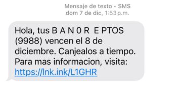 mensajes de fraude en Tamaulipas
