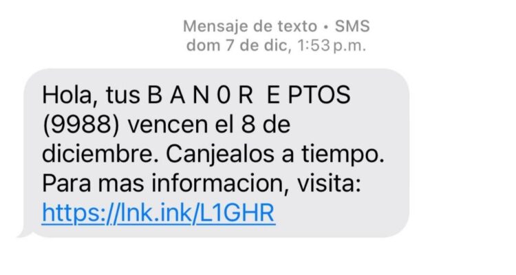 mensajes de fraude en Tamaulipas