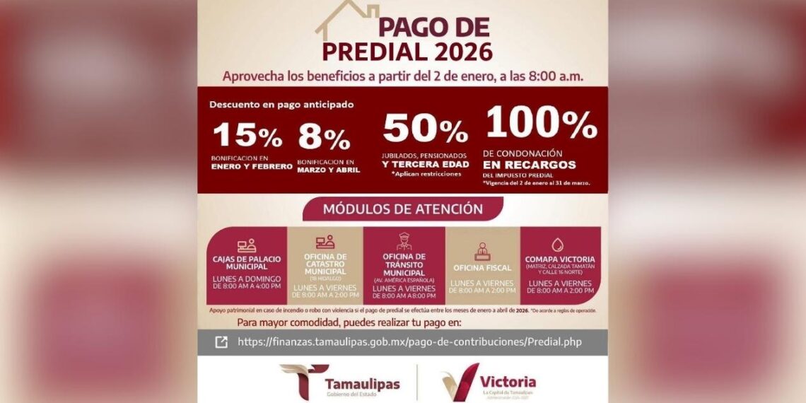 Pago del Impuesto Predial 2026 en Victoria