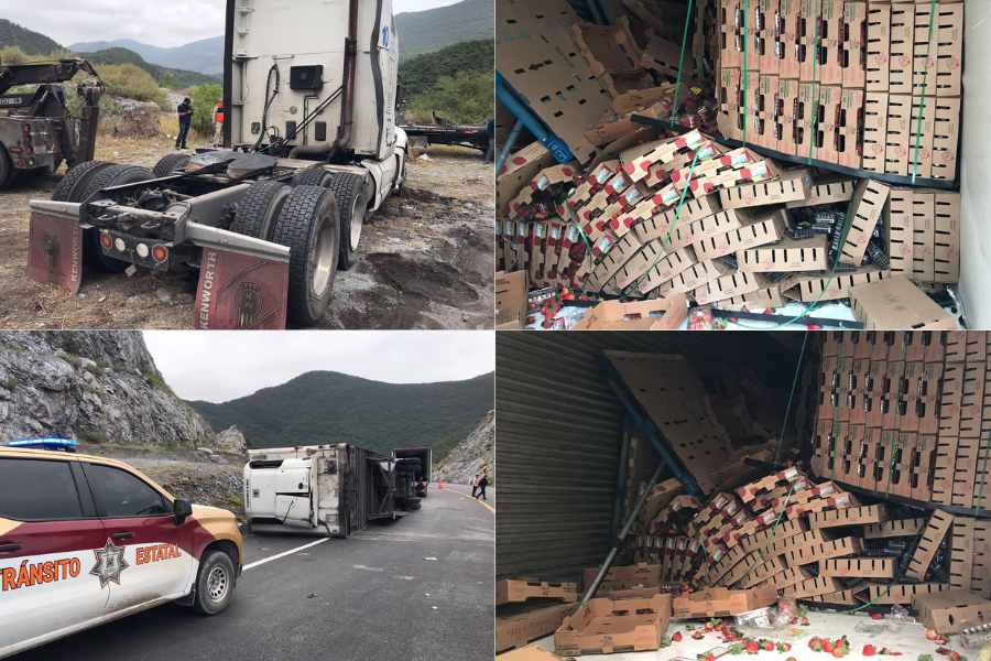 tractocamión con fresas en Rumbo Nuevo (1)