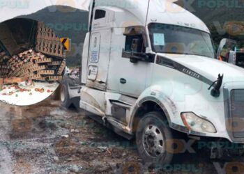 tractocamión con fresas en Rumbo Nuevo