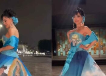 Maribel Guardia luce un vestido con la Virgen de Guadalupe y la imagen de su hijo