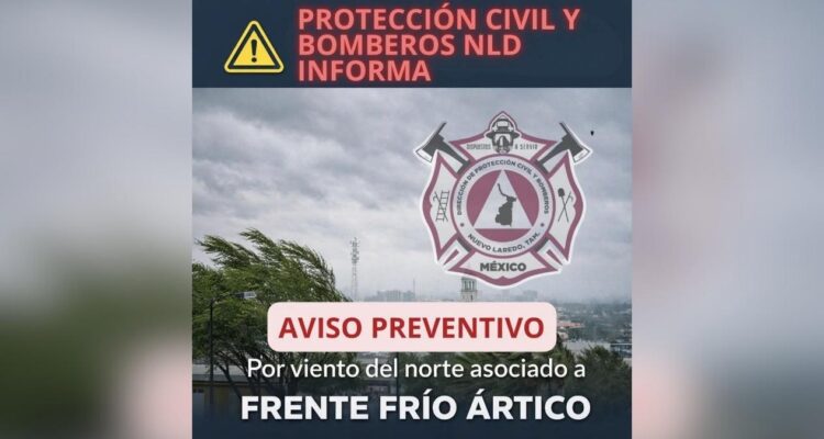 vientos por frente frío en Nuevo Laredo
