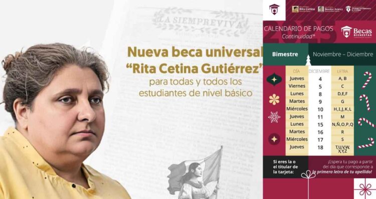 ¿A quiénes les toca cobrar la Beca Rita Cetina del 8 al 12 de diciembre?