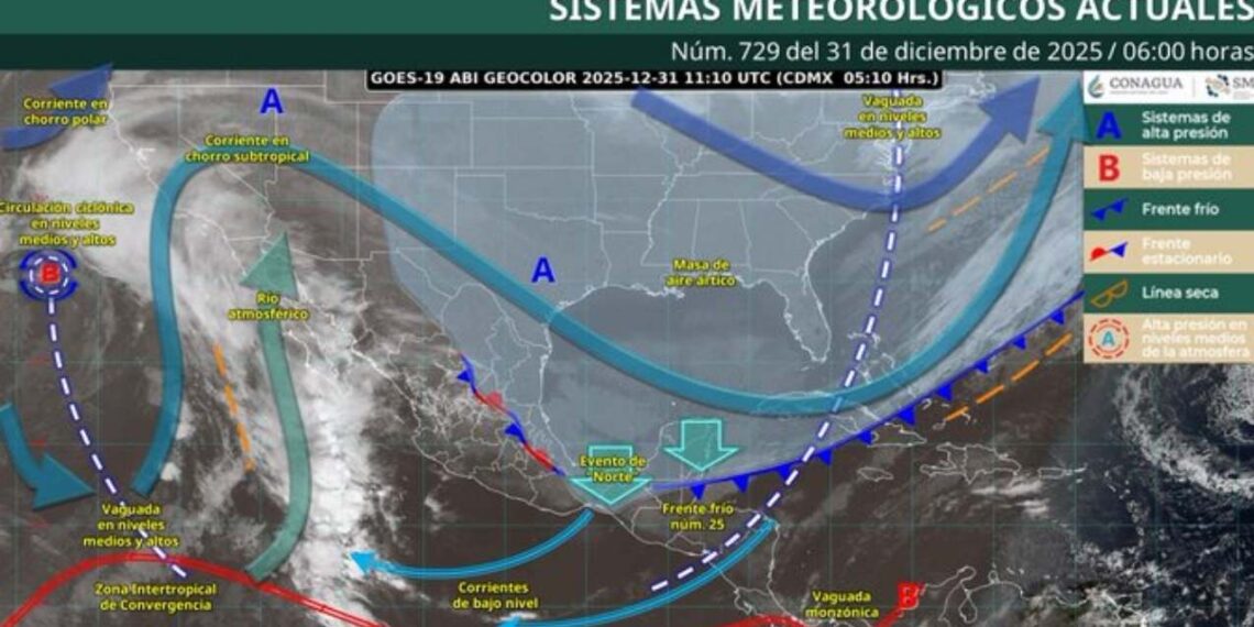 ¿Qué regiones de México tendrán frío y evento de Norte el 31 de diciembre