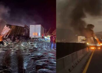¿Qué se sabe del accidente vial e incendio de un tráiler que dejó varios heridos en la autopista Monterrey-Saltillo?