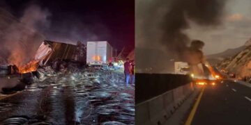 ¿Qué se sabe del accidente vial e incendio de un tráiler que dejó varios heridos en la autopista Monterrey-Saltillo?