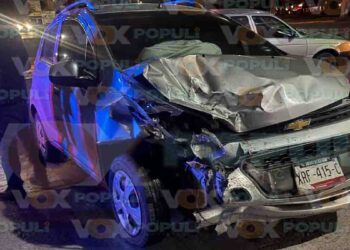 Acelerado provoca fuerte choque por alcance y deja dos lesionados en libramiento de Ciudad Victoria, Tamaulipas