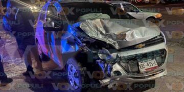 Acelerado provoca fuerte choque por alcance y deja dos lesionados en libramiento de Ciudad Victoria, Tamaulipas