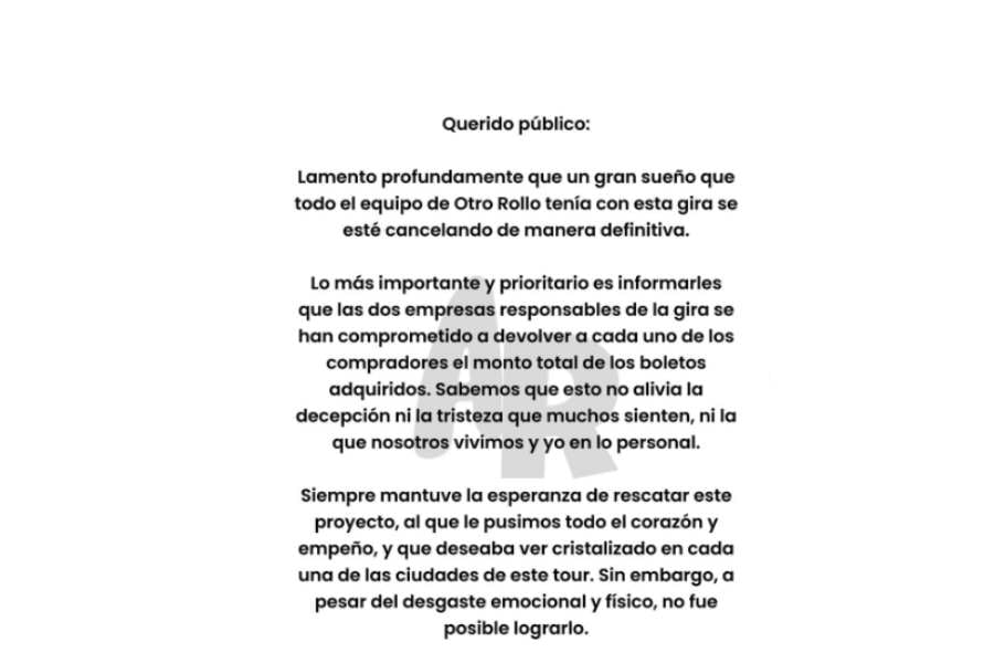 Adal Ramones confirma la cancelación total de la gira “Enrollados”