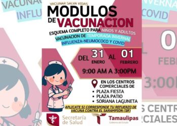 Ante aumento de sarampión a nivel nacional, instalan módulos de vacunación en Matamoros, Tamaulipas