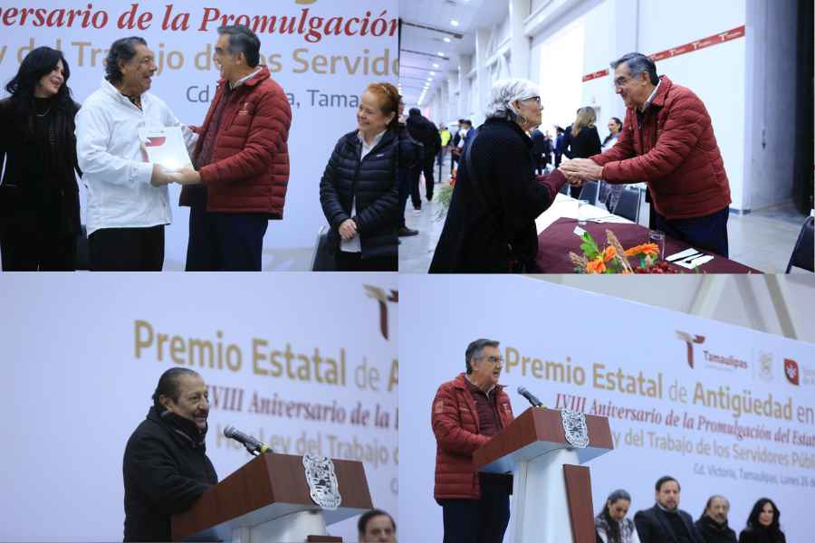 Aumento salarial y pensiones seguras garantiza Américo Villarreal Anaya a las y los trabajadores del Estado