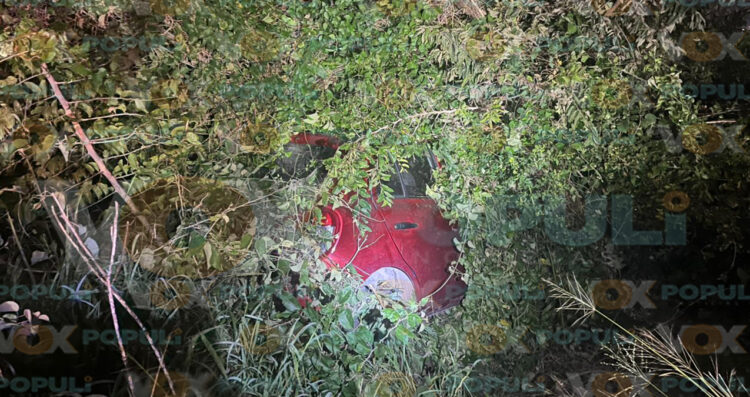 Automóvil vuelca entre la maleza en el Corredor Colosio, Altamira, Tamaulipas