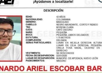 Autoridades buscan a catedrático colombiano desaparecido en Monterrey, NL