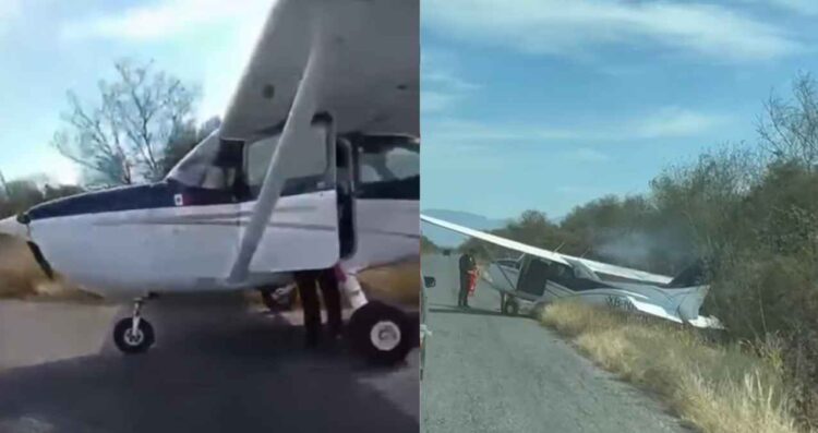 Avioneta aterriza de emergencia en Carretera de Villagrán, Tamaulipas