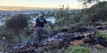 Bomberos incendio en Guadalupe