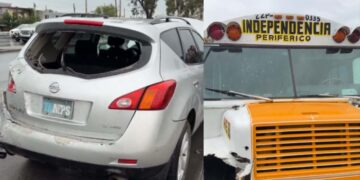 Carambola deja tres vehículos dañados en el Periférico de Matamoros, Tamaulipas
