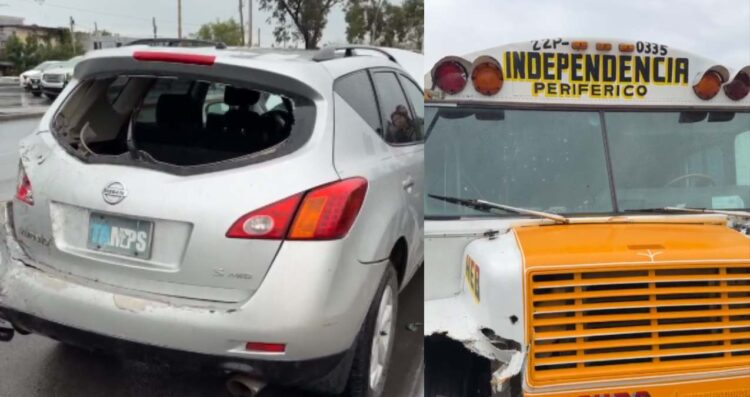 Carambola deja tres vehículos dañados en el Periférico de Matamoros, Tamaulipas
