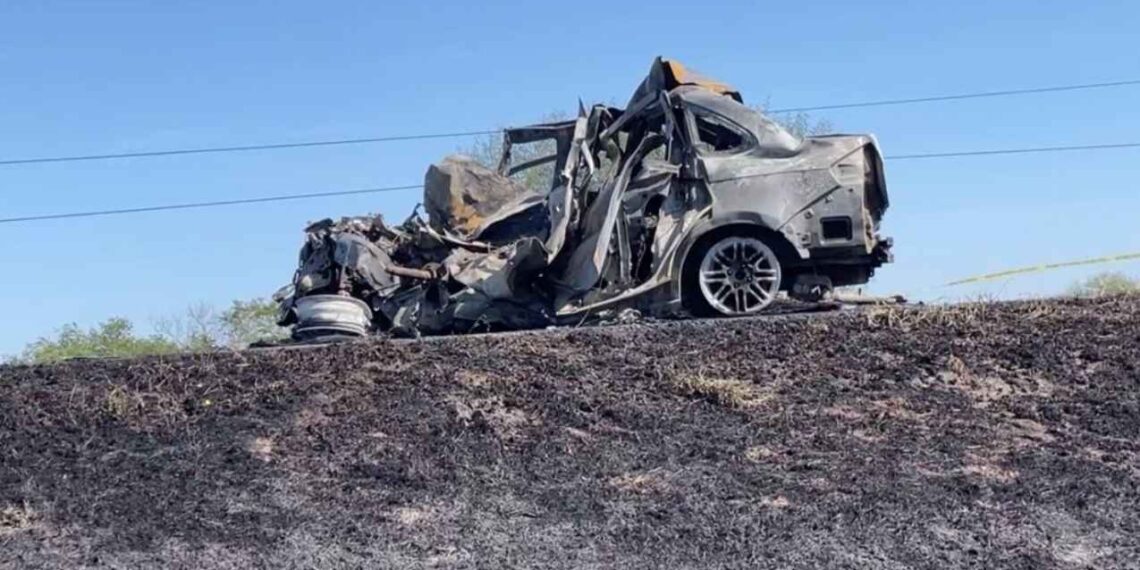 Choque e incendio hoy Carretera Tamaulipas