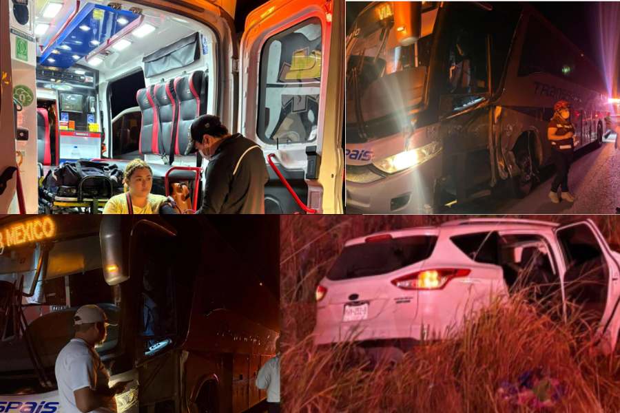Choque entre autobús de Transpaís y camioneta deja un herido grave en González, Tamaulipas