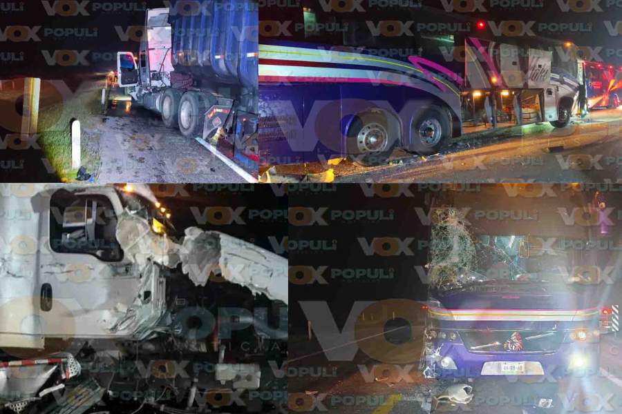 Choque entre autobús y tráiler deja heridos leves y cierre en la carretera González–Zaragoza en Tamaulipas