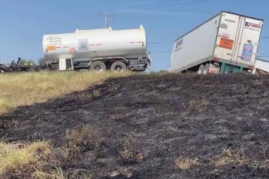 Choque e incendio hoy Carretera Tamaulipas