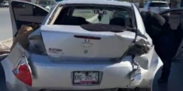 Choque por alcance en Sendero Nacional deja a dos mujeres lesionadas en Matamoros, Tamaulipas