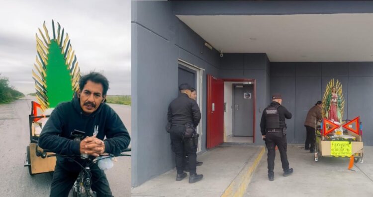 Ciclista reynosense reanuda su peregrinación a El Chorrito tras descanso en Padilla, Tamaulipas