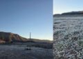 Ciénega del Toro en Galeana, Nuevo León, se cubre de hielo tras las recientes bajas temperaturas