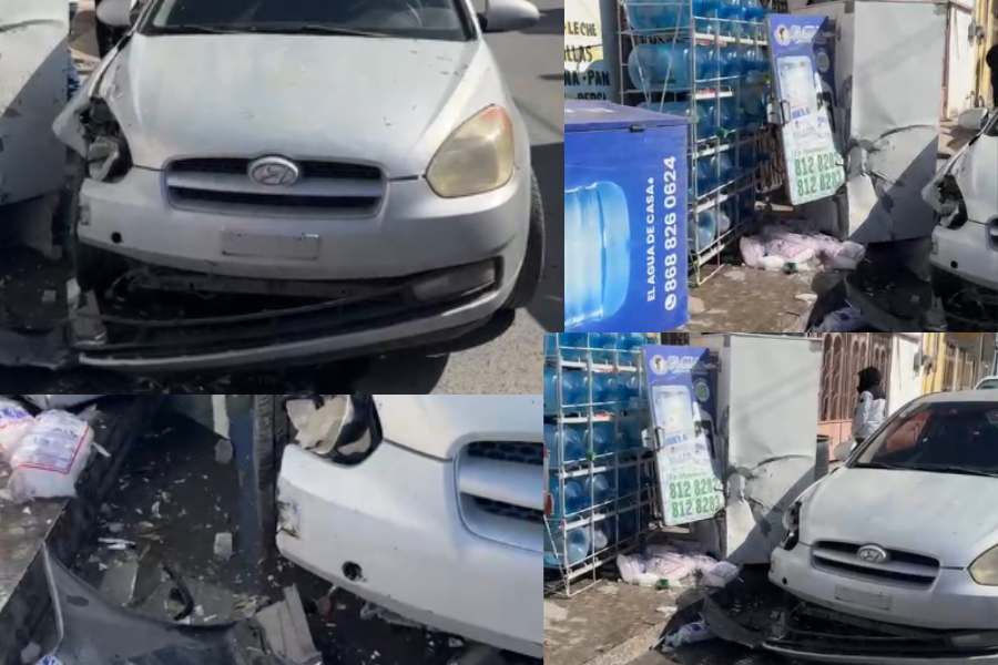 Conductora se queda dormida y choca contra tienda en Matamoros, Tamaulipas