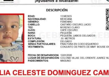 Desaparece bebé en Juárez