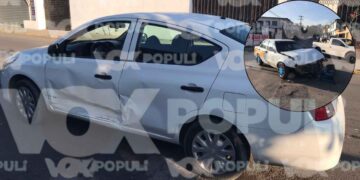 Despistado omite alto y protagoniza fuerte choque en el centro de Ciudad Victoria, Tamaulipas