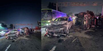 Fatal volcadura en la autopista México-Pachuca deja dos muertos