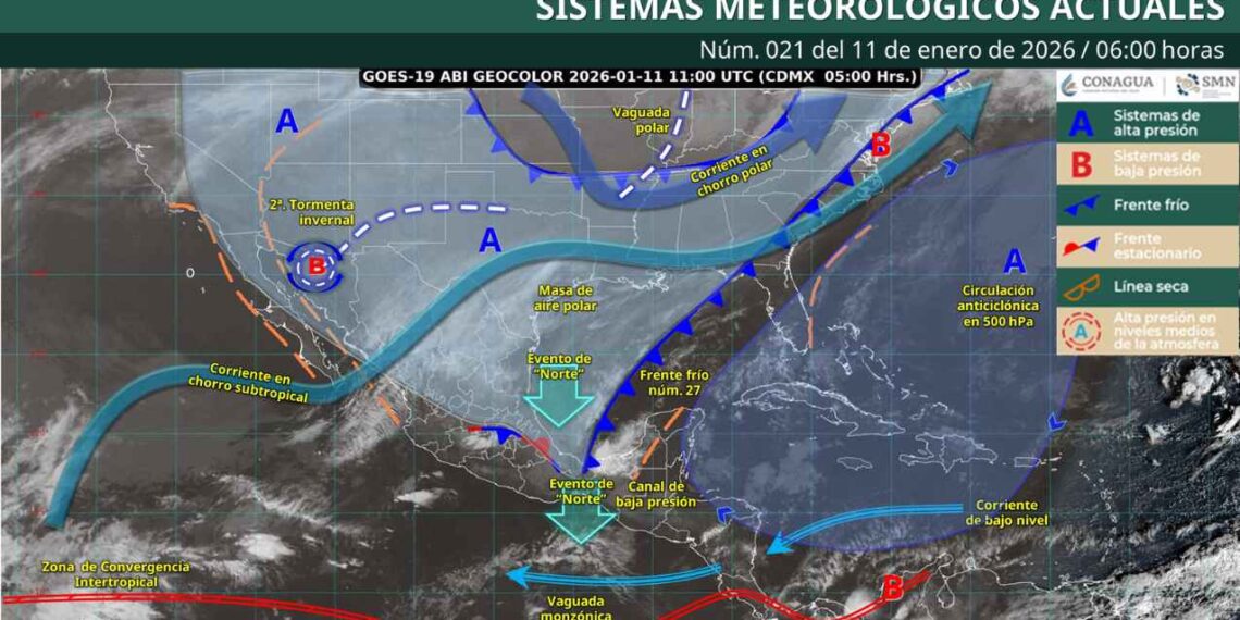 Frente frío 27 traerá bajas temperaturas y lluvias a México: ¿En qué regiones afectará?