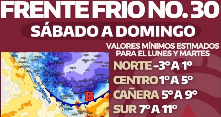 Frente frío 30 azotará a Tamaulipas