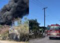 Fuerte incendio en cartonera de Jardines del Sur alarma a Matamoros, Tamaulipas