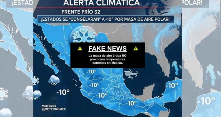 Imagen viral sobre frío extremo en México es falsa, advierte el meteorólogo Campos Esquivel