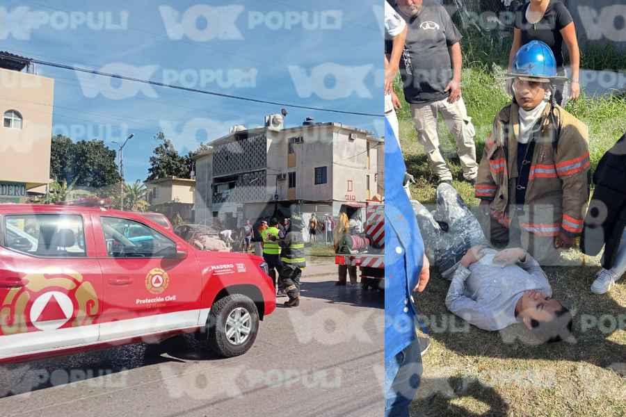 Joven queda herido tras incendio en taller de carpintería en Ciudad Madero, Tamaulipas