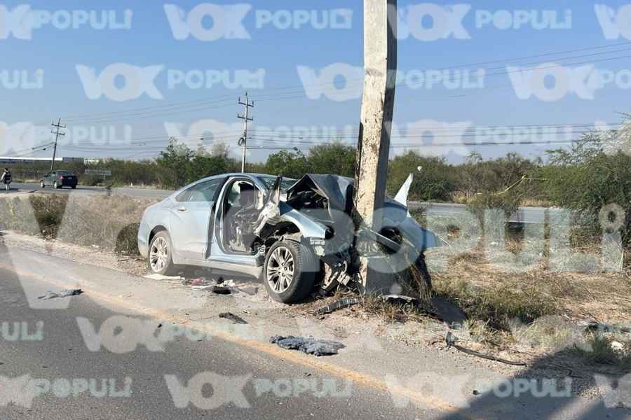 Joven queda prensado tras fuerte accidente en la carretera Reynosa–Río Bravo