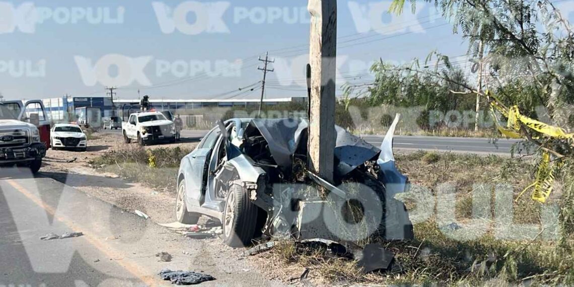 Joven queda prensado tras fuerte accidente en la carretera Reynosa–Río Bravo