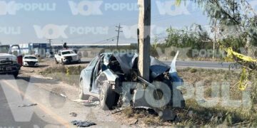 Joven queda prensado tras fuerte accidente en la carretera Reynosa–Río Bravo