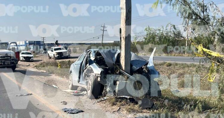 Joven queda prensado tras fuerte accidente en la carretera Reynosa–Río Bravo