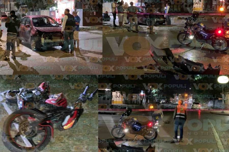Motociclista resulta lesionado tras choque con auto en la colonia Primavera de Tampico, Tamaulipas