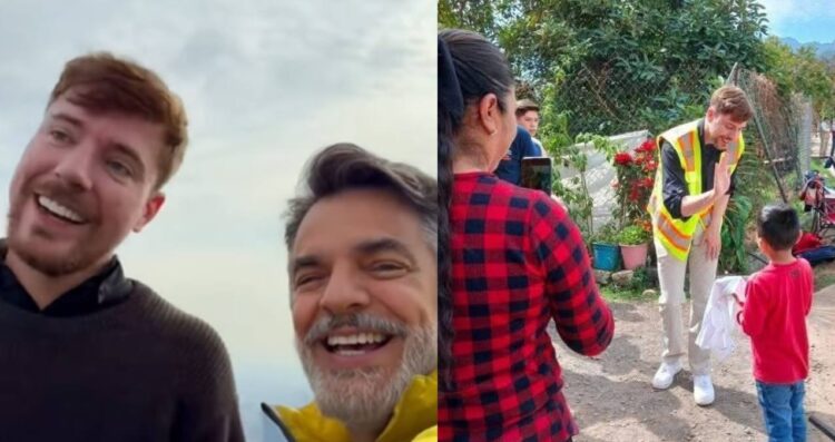 Mr. Beast y Eugenio Derbez sorprenden con visita a comunidad del sur del Estado de México