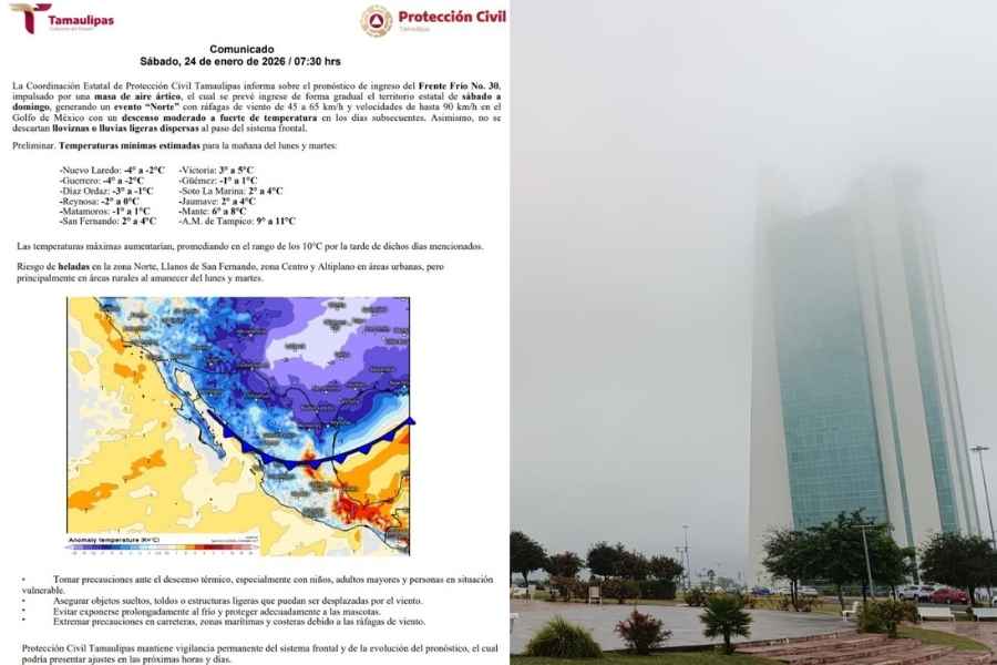 No habrá clases en Tamaulipas a 0 grados
