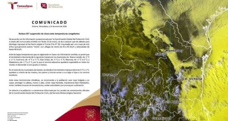 No habrá clases en Tamaulipas a 0 grados