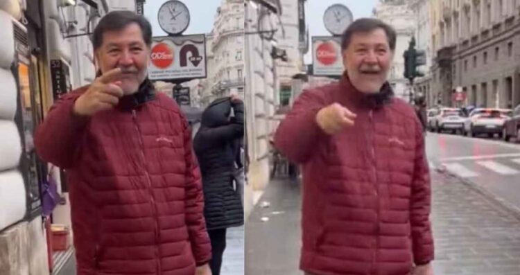 Noroña discute con ciudadano mexicano en exclusiva zona comercial de Roma