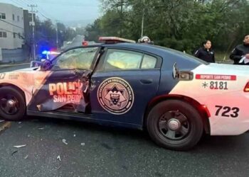 Oficial de San Pedro, Nuevo León, resulta herido tras choque