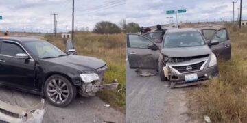 Percance vial en la Carretera Matamoros-Reynosa deja daños materiales en dos vehículos